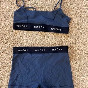 Women's Blue Athletic Shorts Set